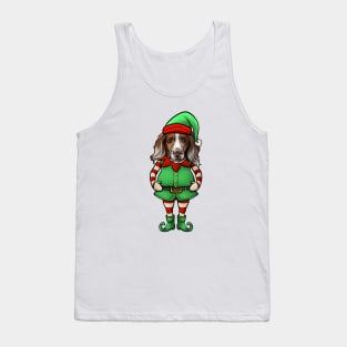 Brittany Spaniel Christmas Elf Tank Top